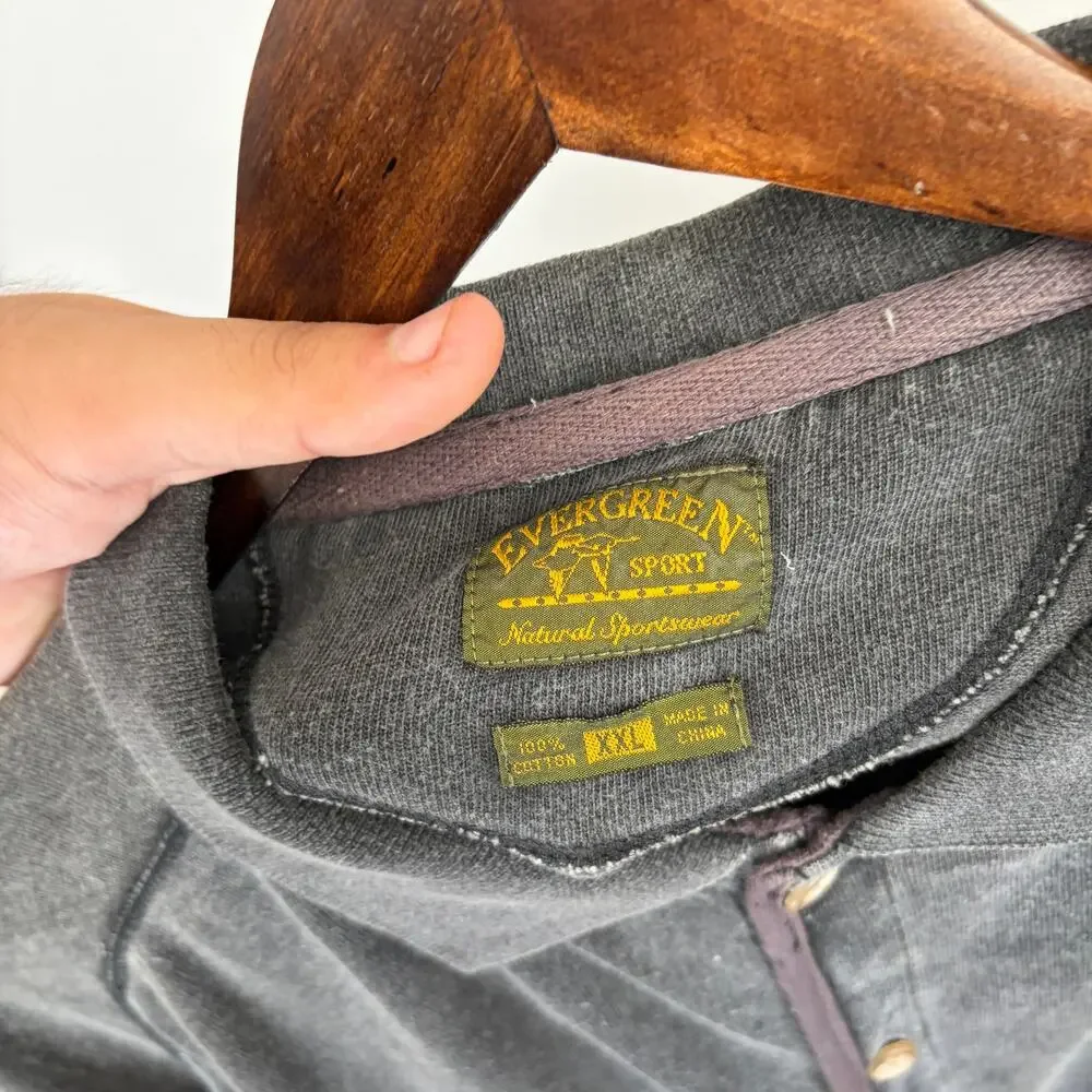 Vintage 90s Evergreen Faded Pocket Utility Mens 2XL Button Stone Wash Jacket